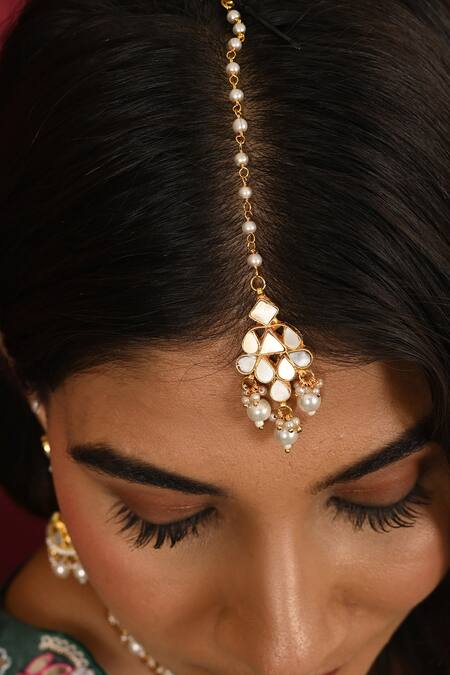 Buy Namasya White Pearls, Stones Mother Of Embellished Necklace Set Online at Aza Fashions Buy_Namasya_White Pearls, Stones Mother Of Embellished Necklace Set _Online_at_Aza_Fashions