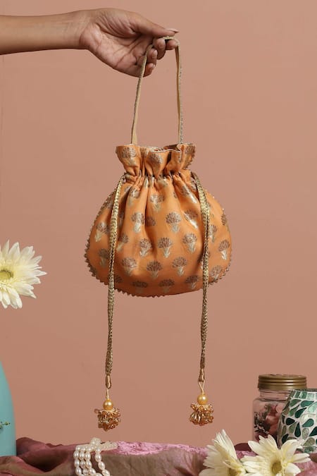 Swabhimann Silk Floral Butti Woven Potli