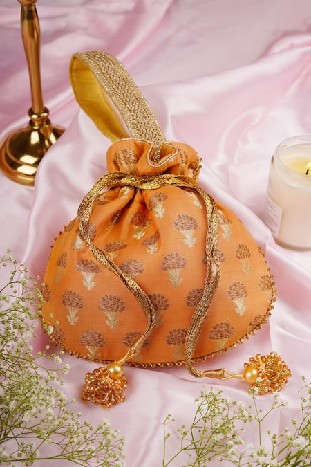 Swabhimann Silk Floral Butti Woven Potli 