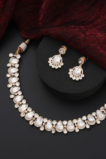 Swabhimann Drop Polki Studded Choker Set 