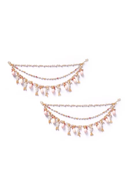 Vaidaan Induleka Pearl Embellished String Ear Chain 