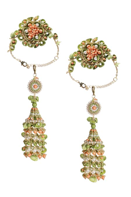 Vaidaan Induleka Pearl Embellished Kaleeras - Set of 2 