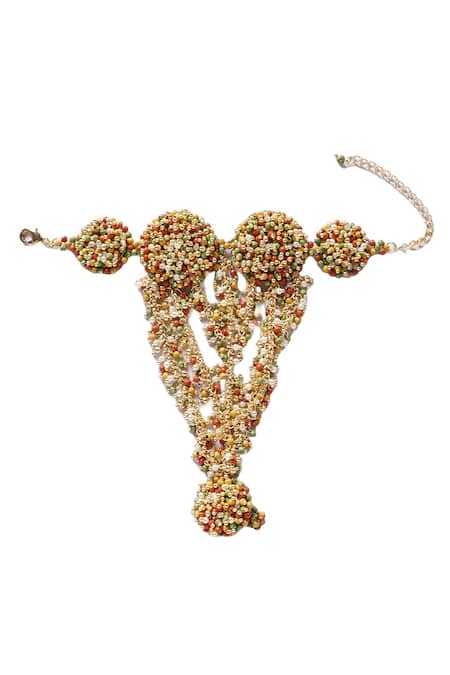 Shop Vaidaan Multi Color Pearls, Beads, Embroidery Kamli Embellished Haath Phool at Aza Fashions Shop_Vaidaan_Multi Color Pearls, Beads, Embroidery Kamli Embellished Haath Phool _at_Aza_Fashions