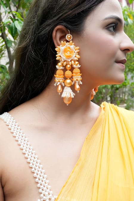 Vaidaan Kisori Pearl Bead Embellished Ear Cuffs 