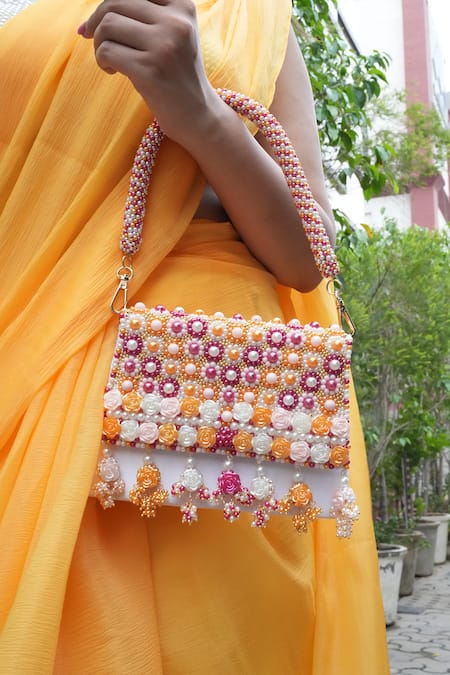 Vaidaan Multi Color Pearl Mohini Embellished Bag 