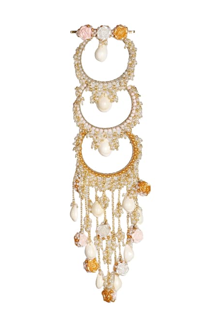 Shop Vaidaan Multi Color Pearl Nivasini Bead Embellished Hair Accessory at Aza Fashions Shop_Vaidaan_Multi Color Pearl Nivasini Bead Embellished Hair Accessory _at_Aza_Fashions