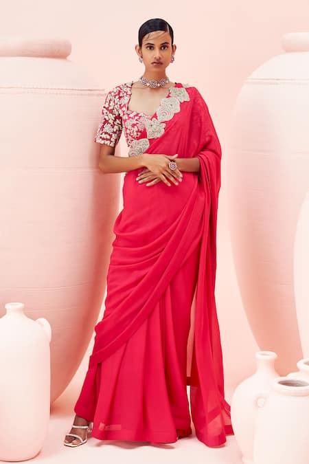 Bhumika Sharma Embroidered Hem Saree With Bahaar Blouse 