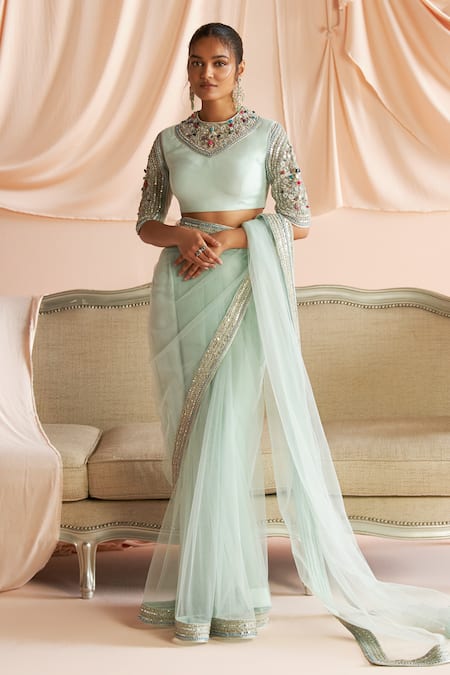 Bhumika Sharma Lace Detailed Saree With Embroidered Blouse 