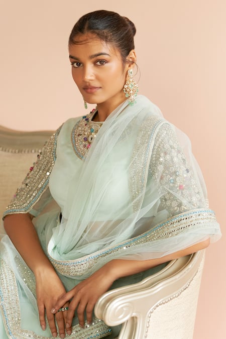 Bhumika Sharma Lace Detailed Saree With Embroidered Blouse 