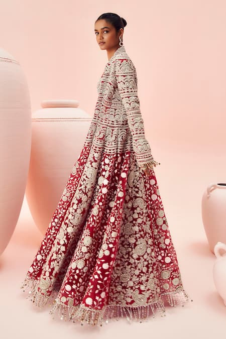 Bhumika Sharma Floral Embroidered Jacket With Pant Set 