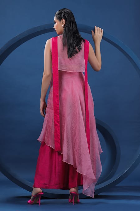 Coeur Rosemaling Hand Embroidered Kurta With Palazzo 