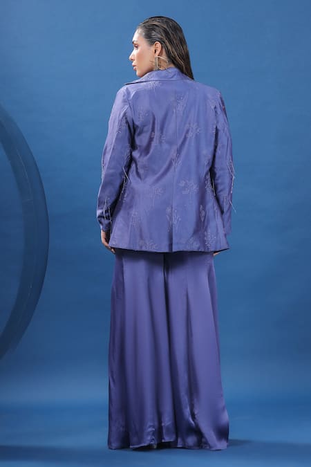 Coeur Kurbit Embroidered Blazer Pant Set 