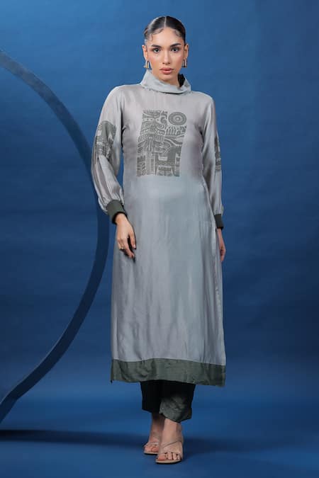 Coeur Nordic Print Straight Kurta With Pant 