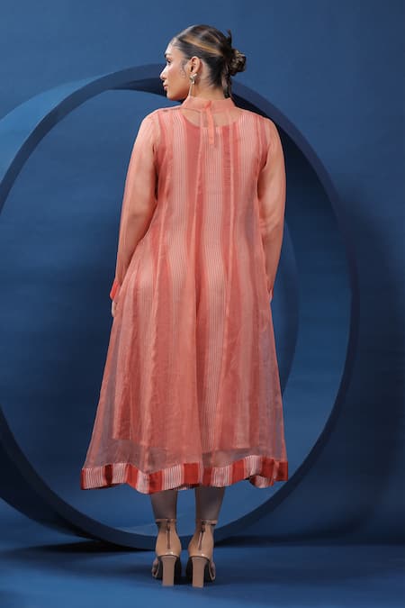 Coeur Swedish Stripe Print Yoke Dress 