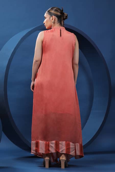 Coeur Traditional Folk Print Asymmetric Dress 