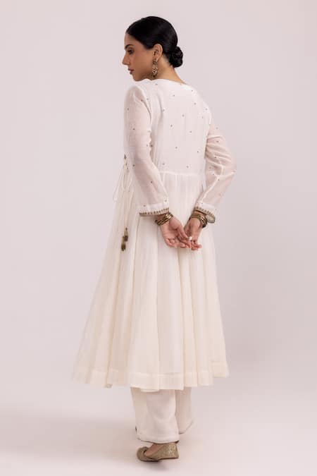 Label Shreya Sharma Sequin Butti Embroidered Angarkha Anarkali Pant Set 