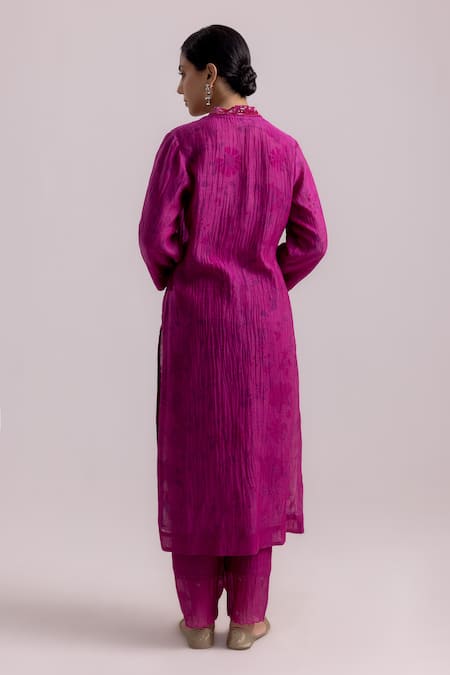 Label Shreya Sharma Sequin Embellished Floral Kurta Pant Set 