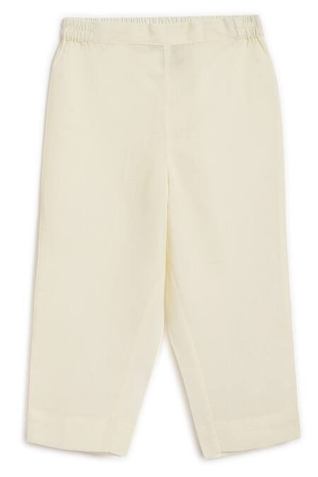 Shop Tiber Taber Cream Cotton Embroidery Ram Thread Kurta With Pant Online at Aza Fashions Shop_Tiber Taber_Cream Cotton Embroidery Ram Thread Kurta With Pant _Online_at_Aza_Fashions