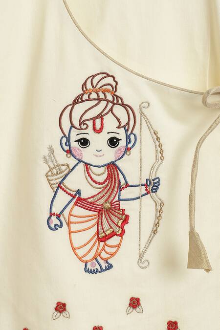 Tiber Taber Cream Cotton Embroidery Ram Thread Kurta With Pant at Aza Fashions Tiber Taber_Cream Cotton Embroidery Ram Thread Kurta With Pant _at_Aza_Fashions