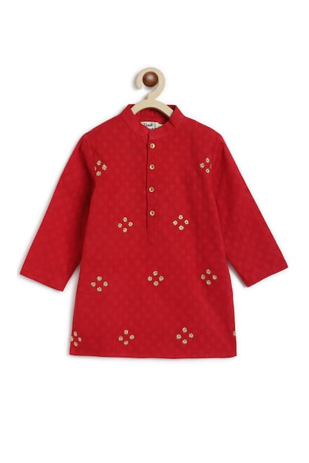 Buy Tiber Taber Red Cotton Zari Embroidered Kurta Set Online at Aza Fashions Buy_Tiber Taber_Red Cotton Zari Embroidered Kurta Set _Online_at_Aza_Fashions