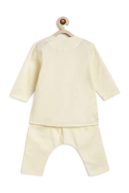 Shop Tiber Taber Cream Cotton Embroidery Ram Tie Up Kurta Set at Aza Fashions Shop_Tiber Taber_Cream Cotton Embroidery Ram Tie Up Kurta Set _at_Aza_Fashions