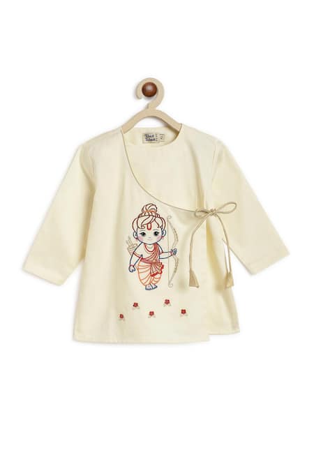 Buy Tiber Taber Cream Cotton Embroidery Ram Tie Up Kurta Set Online at Aza Fashions Buy_Tiber Taber_Cream Cotton Embroidery Ram Tie Up Kurta Set _Online_at_Aza_Fashions