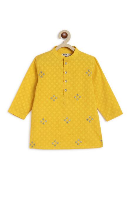 Buy Tiber Taber Yellow Cotton Zari Embroidered Kurta Set Online at Aza Fashions Buy_Tiber Taber_Yellow Cotton Zari Embroidered Kurta Set _Online_at_Aza_Fashions
