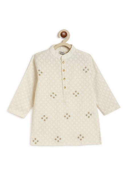 Buy Tiber Taber Cream Cotton Zari Embroidered Kurta Set Online at Aza Fashions Buy_Tiber Taber_Cream Cotton Zari Embroidered Kurta Set _Online_at_Aza_Fashions