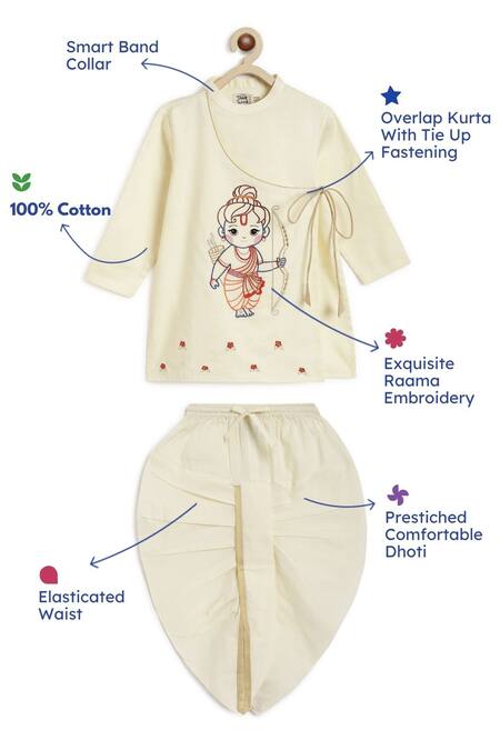 Tiber Taber Cream Cotton Embroidery Ram Thread Kurta With Dhoti Pant Online at Aza Fashions Tiber Taber_Cream Cotton Embroidery Ram Thread Kurta With Dhoti Pant_Online_at_Aza_Fashions