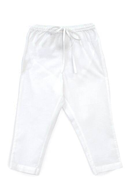 Shop Tiber Taber White Cotton Woven Krishna Print Kurta And Pant Set Online at Aza Fashions Shop_Tiber Taber_White Cotton Woven Krishna Print Kurta And Pant Set _Online_at_Aza_Fashions