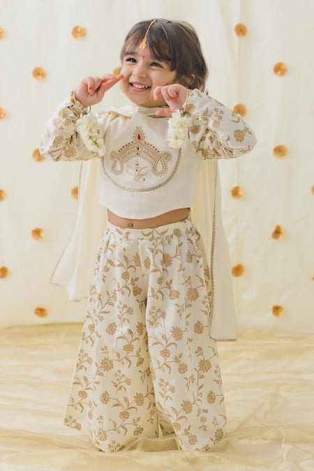 Tiber Taber Floral Print Crop Top & Pleated Pant Set 