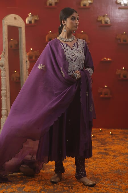 arpita sulakshana Zardozi Embroidered Anarkali Set 