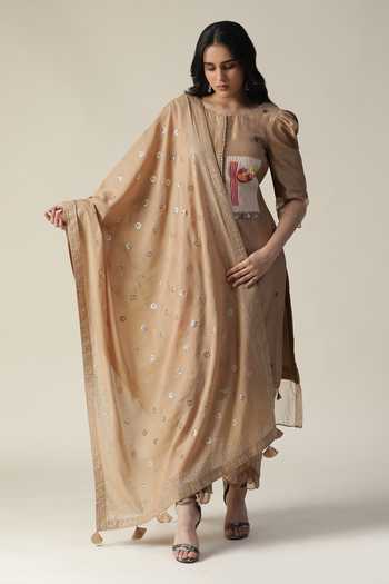 Arpita Sulakshana Chanderi Patchwork Embellished Kurta Pant Set 
