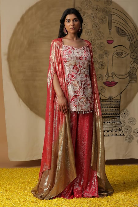 arpita sulakshana Dori Coin Embroidered Kurta Palazzo Set 