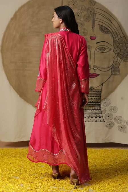 Arpita Sulakshana Hand Painted Attached Drape Dress 