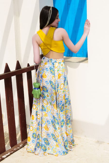 Hoity Moppet Lemonade Sequin Detailed Top With Skirt 