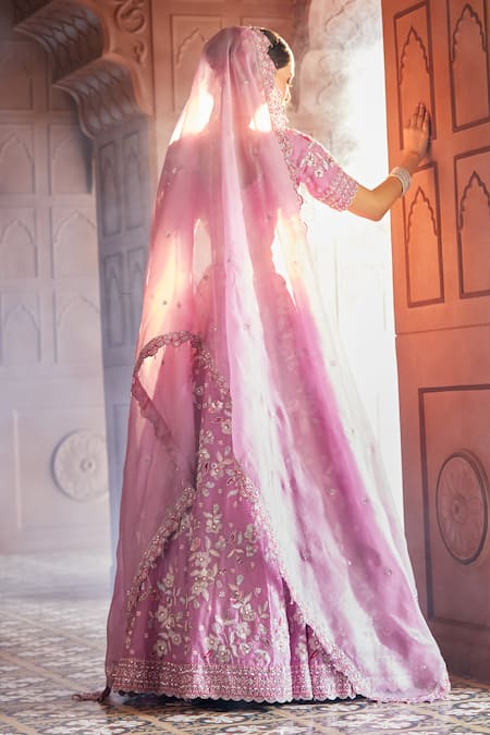 Ariyana By Aza Shower Of Lilies Embroidered Bridal Lehenga Set 