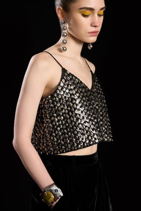 Rara Avis The Treasured Metallic Crop Top 