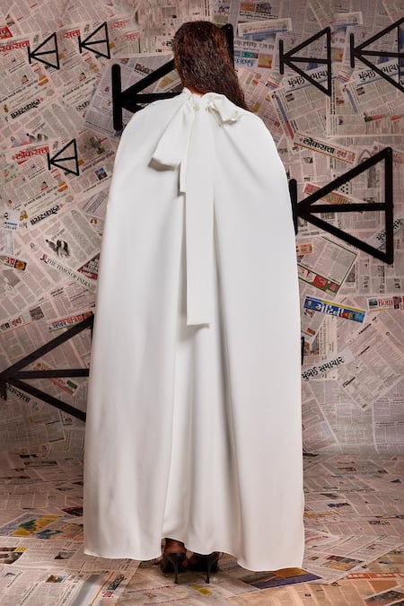 Shop Echke White Round Neck High Top at Aza Fashions Shop_Echke_White Round Neck High Top _at_Aza_Fashions