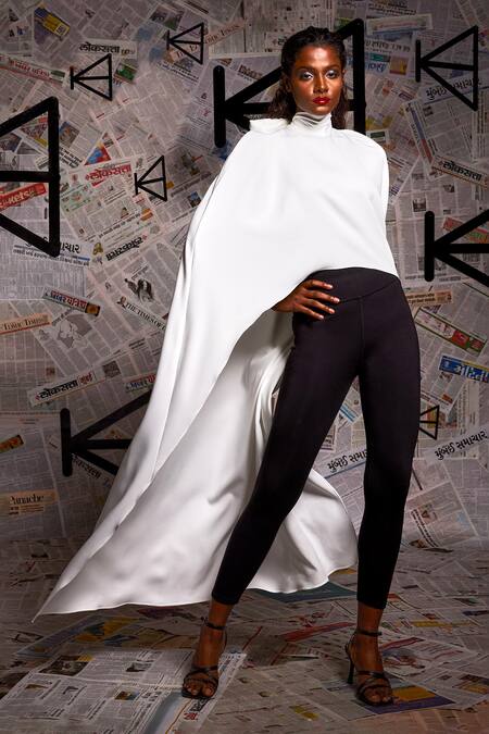 Shop Echke White Round Neck High Top Online at Aza Fashions Shop_Echke_White Round Neck High Top _Online_at_Aza_Fashions