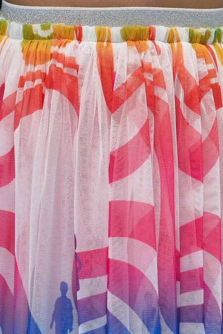 Buy_Lil Drama_Green Cotton, Polyester Barbie Print T-shirt And Skirt Set_Online_at_Aza_Fashions