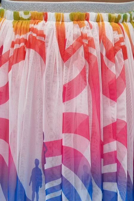 Shop Lil Drama White Cotton, Polyester Barbie Print T-shirt And Skirt Set Online at Aza Fashions Shop_Lil Drama_White Cotton, Polyester Barbie Print T-shirt And Skirt Set_Online_at_Aza_Fashions