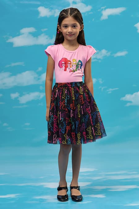 LIL DRAMA Printed T-Shirt & Skirt Set 