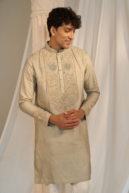 Buy Soniya G Green Handloom Cotton Embroidery Kurta And Pant Set Buy_Soniya G_Green Handloom Cotton Embroidery Kurta And Pant Set