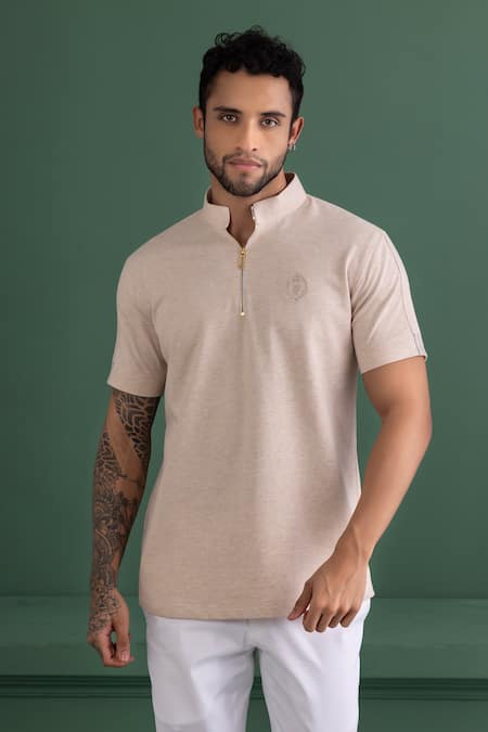 AMIT ARORA Knit Half Sleeve T-Shirt 