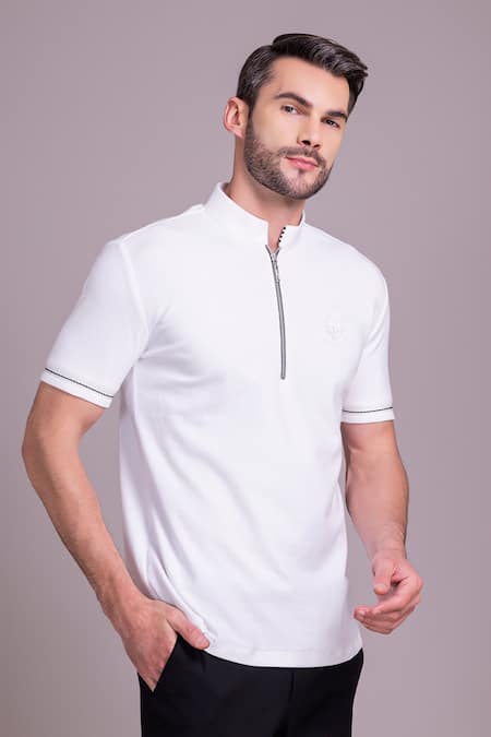 AMIT ARORA Half Sleeve Collared T-Shirt 