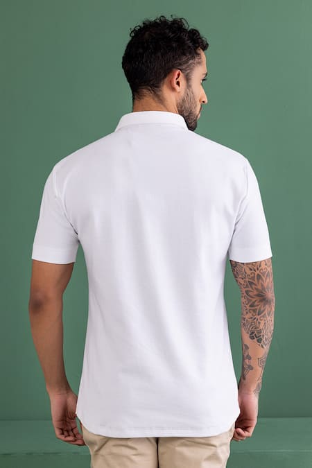 Amit Arora Buttoned Placket Half Sleeve T-Shirt 