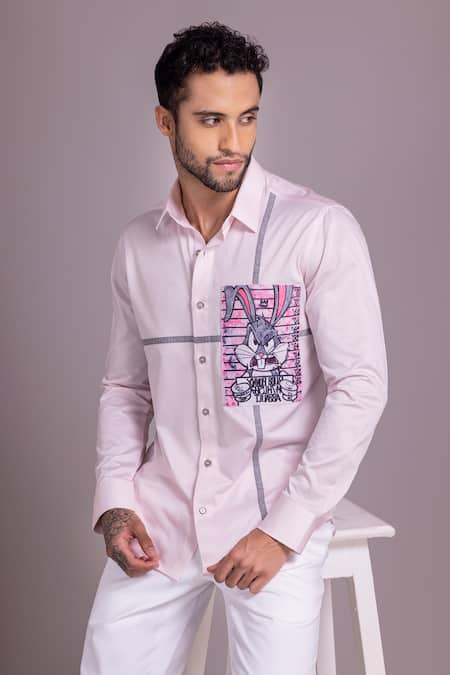 AMIT ARORA Bugs Bunny Canvas Patchwork Shirt 