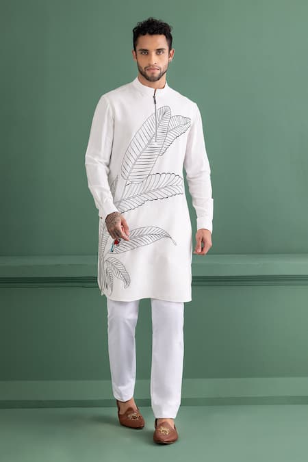 AMIT ARORA Leaf Embroidered Kurta Set 