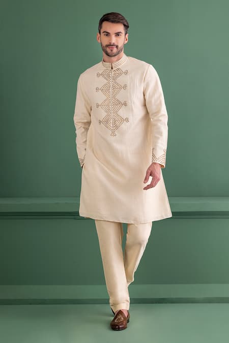 AMIT ARORA Metal Applique Embroidered Kurta Set 